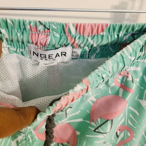 Ingear Swim | Boys' Pink and Green Flamingo Print Swimming Trunks (Size XXL) - Picture 5 of 14